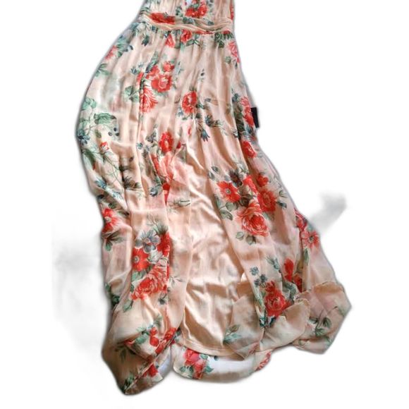 NWT Lulu's Garden Meandering Blush Floral Print Maxi Small V-Neck Sleeveless - Picture 8 of 13